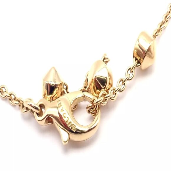 Authentic! Bulgari Bvlgari Lucea 18k Yellow Gold Round Pendant Necklace - Picture 4 of 10